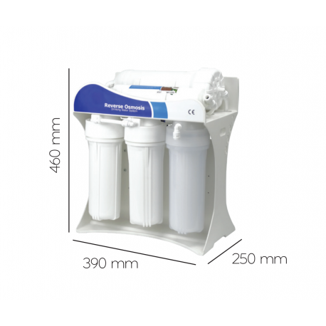 Ecoplus RO5 HF-12400. Насос 400 GPD, на металлической раме