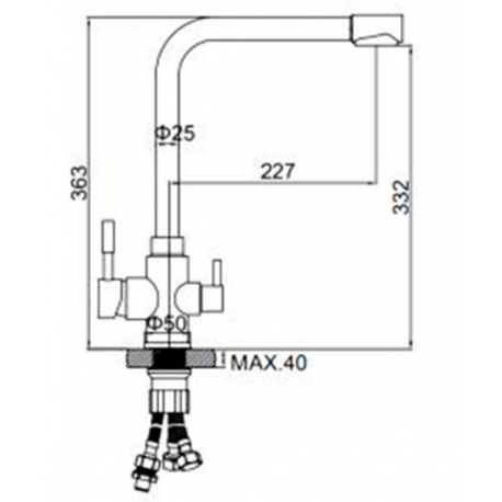Смеситель для кухни с подключением фильтра питьевой воды-2