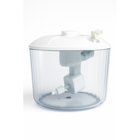 Un rezervor de 5L pentru un dispensar cu plutitor superior. transparent