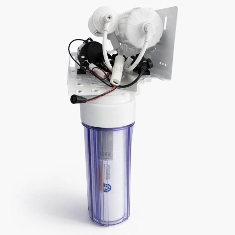 Filtru de osmoză inversă în cinci trepte cu pompă pe suport de plastic-2